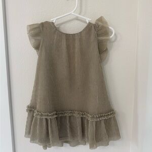 Cat & Jack Tan Ruffle Sleeve Dress